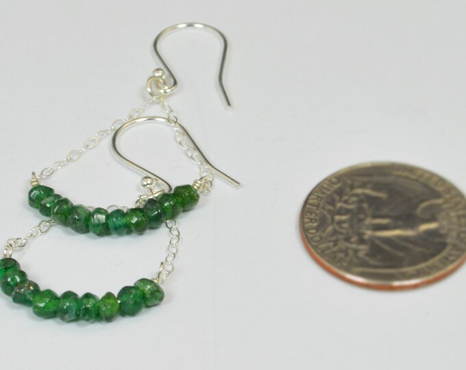 Emerald Green Aventurine Earrings, Delicate Earrings, Gold Earrings, Sterling Earrings, Rose Earrings, Copper, Dangle Earrings, Gemstone