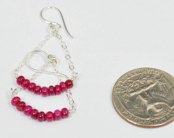 Ruby Earrings, Delicate Earrings, Gold Earring, Sterling Earrings, Rose Earrings, Copper, Dangle Earrings, Gemstone, Ruby Earring