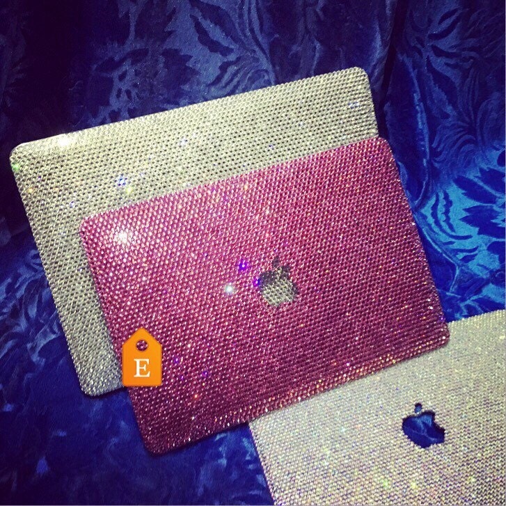 10off Laptop Case Rhinestone macbook case Handmade Rose