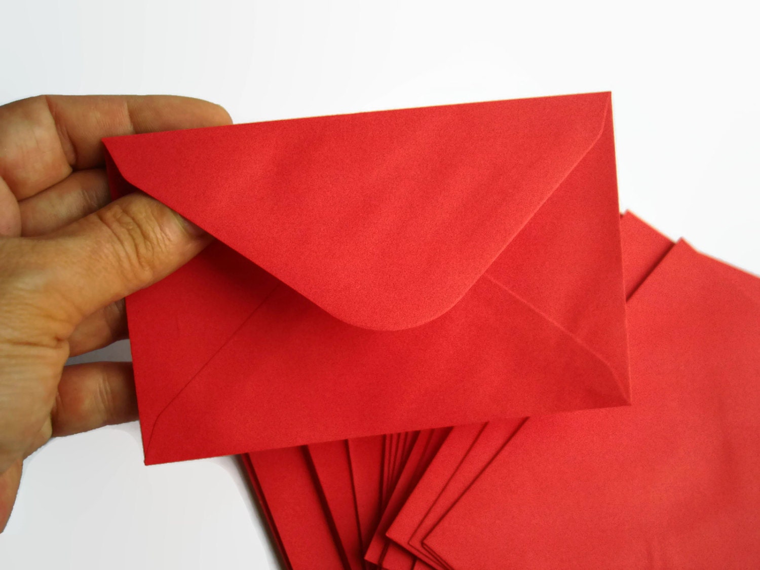 20 Small Red Envelopes 76x120 mm Mini Envelopes in Red