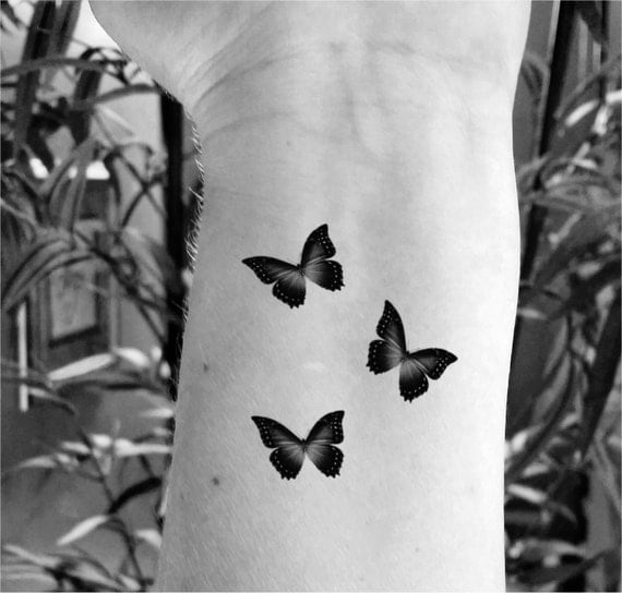 Temporary tattoo butterfly tattoo set of 6 fake tattoo