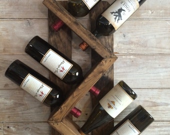 Wine rack-wall mounted wine rack-rustic vintage wine rack