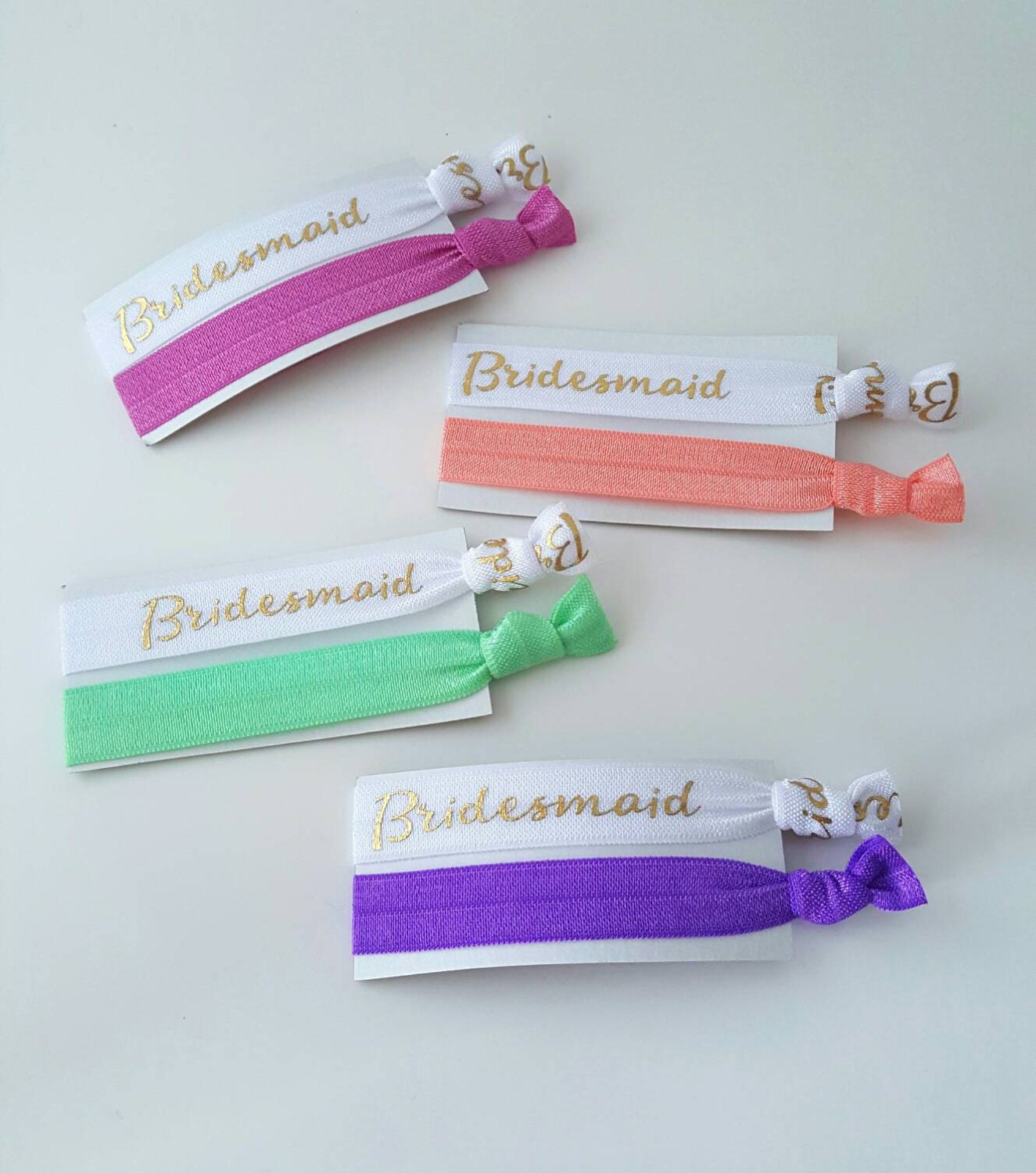 bridesmaids elastic hair tie cards your choice of colors