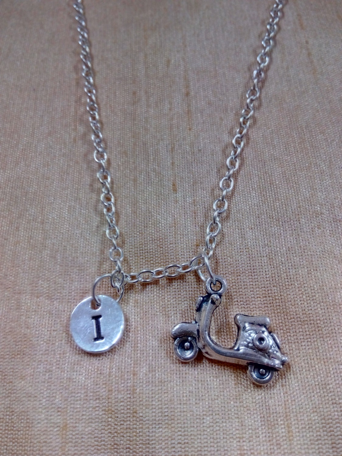 Scooter charm necklace motor scooter jewelry moped jewelry