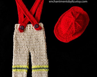 Crochet Newborn Fire Fighter Costume