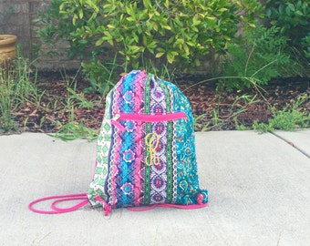 colorful drawstring bags
