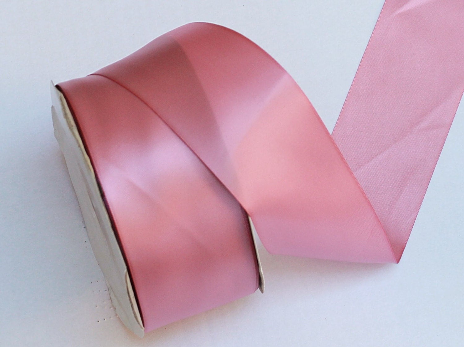 Rosy Mauve Double Faced Satin Ribbon 225 Inches Wide Rosy