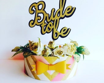 Bride to be cake topper black gold glitter cake topper she said yes, engagement party, wedding, engagement cup cakes, gold party london spar