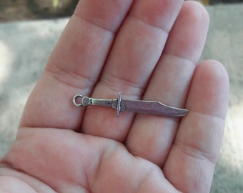 50 Pewter Dagger / Knife Charms