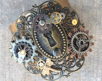 Steampunk Bracelet, Cuff Bracelet, Steampunk Cuff Bracelet, Steampunk Fashion Statement