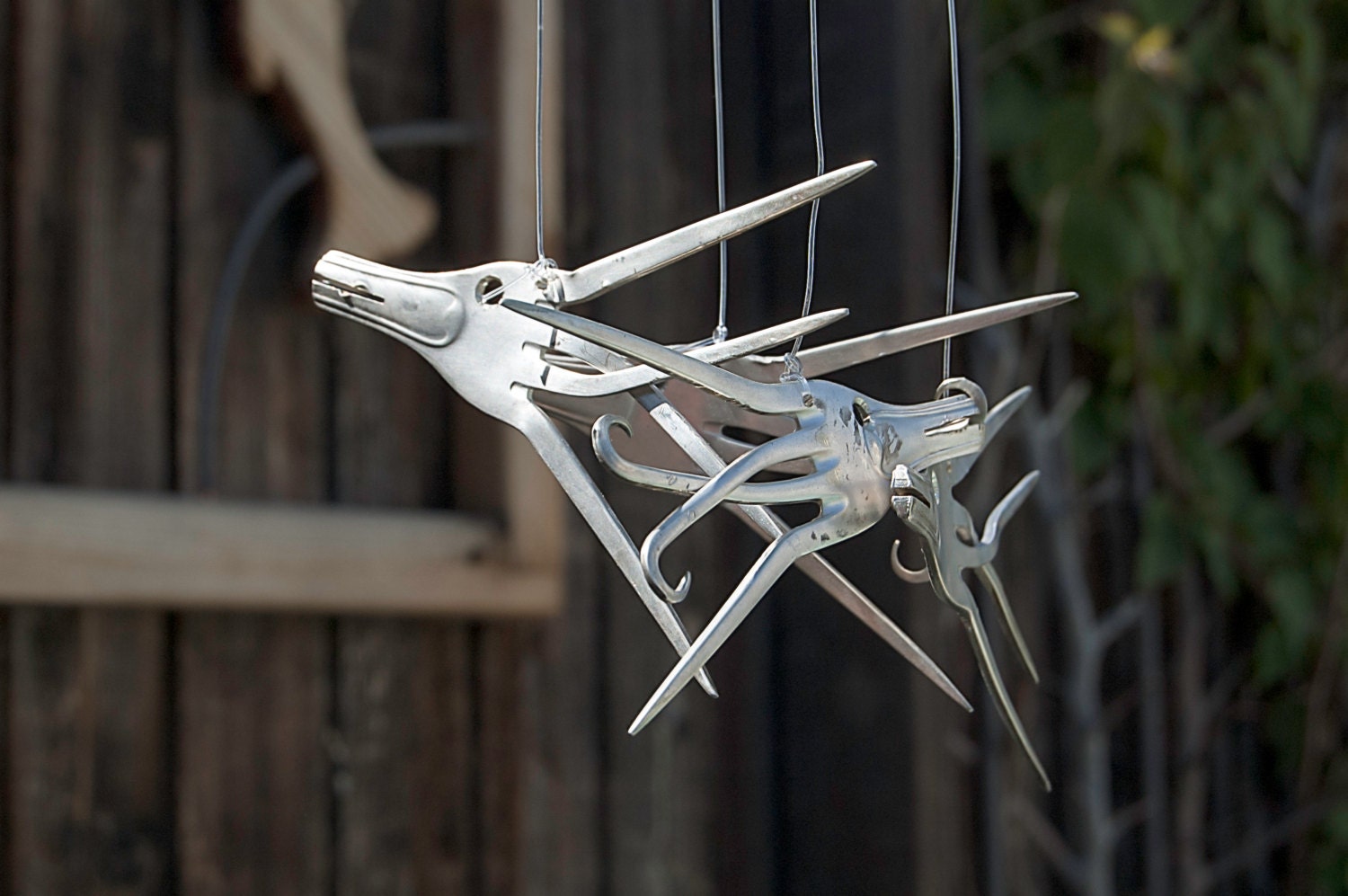Angel Fish Silver Plated Fork Wind Chime Afwc006 1
