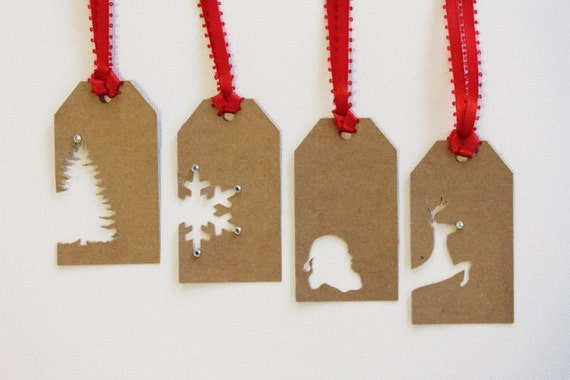 Christmas Holiday Tags Set of 4