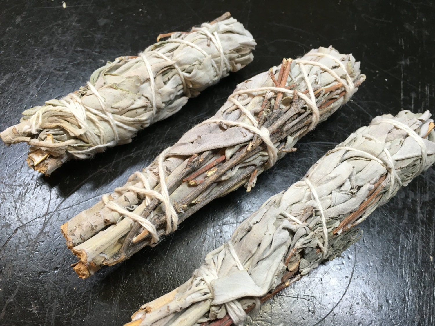 Lavender Sage Smudge Stick dried lavender bundle white