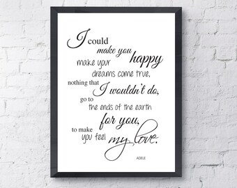 Adele Hello. It's Me. Lyrics Quote Print. by BentWishes on Etsy