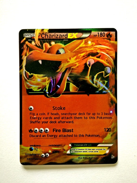 Handmade Pokemon Card Charizard Basic EX HP 180 Trading Card