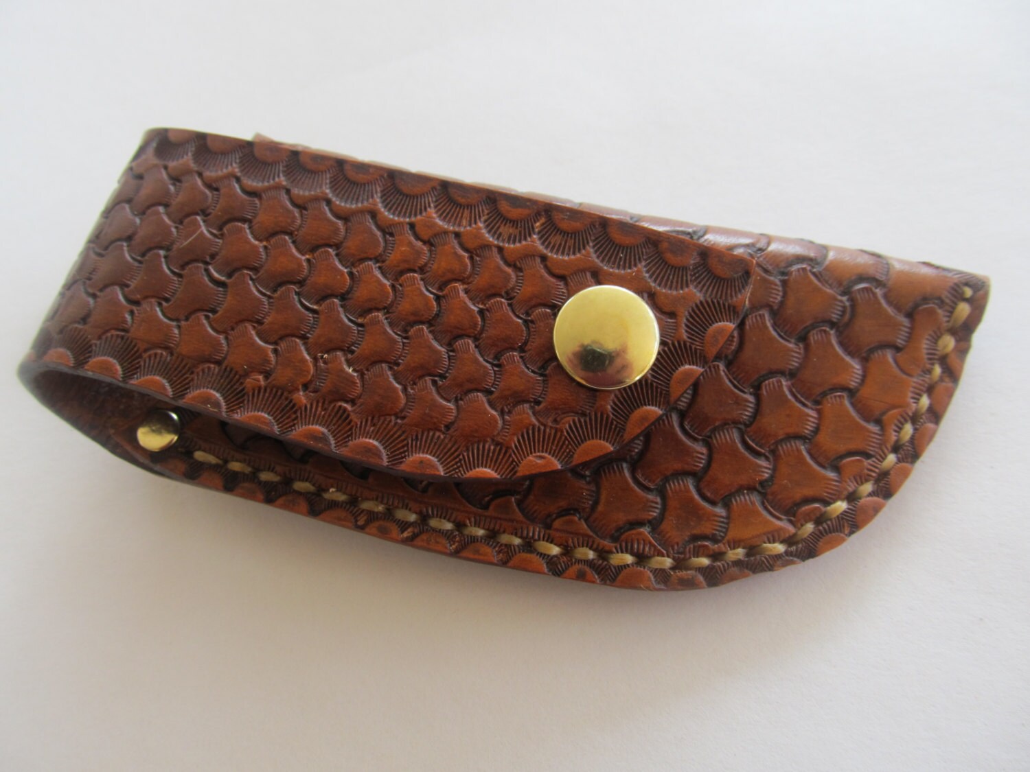 Leather Knife Case Hand Stamped Leather Sheath Handmade