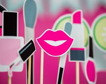 Spa Party Photo Booth Props and Sign - Instant Download Spa Party Photo Booth by Printable Studio