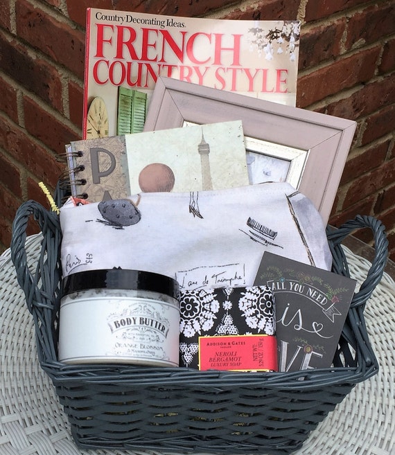 French Paris Themed Gift Basket by thimbleandneedle on Etsy