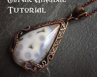 TUTORIAL - Dragon Gate Pendant - Wire Wrapping - Jewelry Pattern - Teardrop Cabochon Wire Wrapped Gemstone Lesson - Wire Wrap Stone