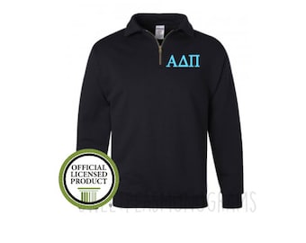 Alpha Delta Pi Quarter Zip, Monogram Fleece Pullover, Monogram Sweatshirt, Monogram Pullover, Sorority Pullover, Big Little Gift, ADPi