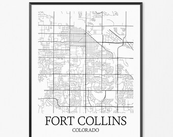 Fort collins map | Etsy