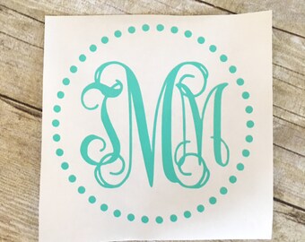 Monogrammed Car Decal Vinyl Monogram - Custom Vinyl Car Sticker