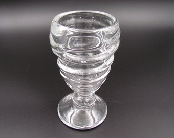 Hand Blown Glass Goblet, Wrapped Goblet, Clear Glass Chalice, Unusual Drinking Glass, Decorative Wine Glass, Water Glass