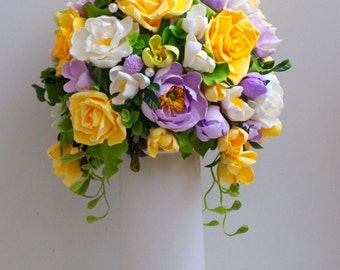 Fake Floral Arrangement with Roses - Mothers Day Gift, Home Decor, Housewarming Gift