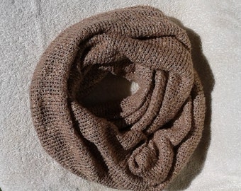 Tan Knit Infinity Scarf, 12"wide x 45" long, Knit Infinity Scarf, Infinity Scarves, Tan Scarf,
