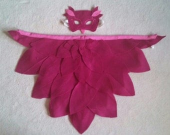 Wings and Mask: Magical Bird, Owl and Owlette. Available in different colours. Perfect for Dress up, Halloween and as a Birthday gift
