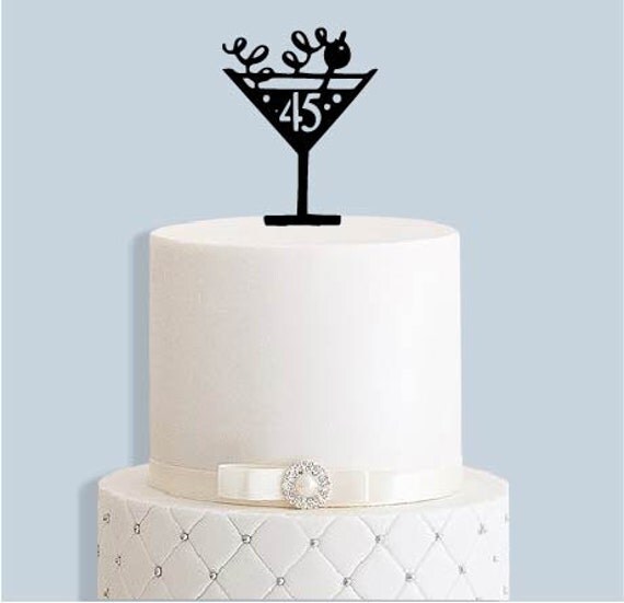 45 Martini Glass Cake Topper