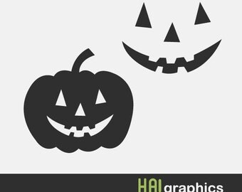 PNG, SVG and DXF Files - Pumpkin Face, Jack O Lantern, Halloween, Halloween Pumpkin, Cute, Silhouettes, Clipart, Vector, Instant Download