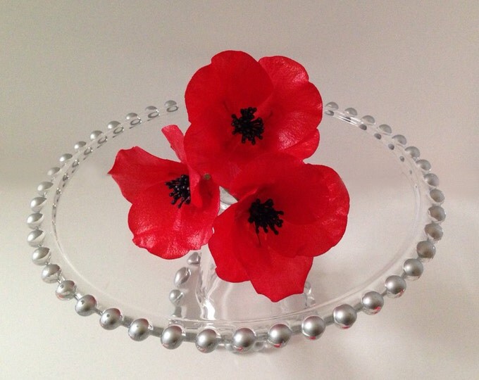 Edible Poppies, Wafer Paper Flowers for Cakes