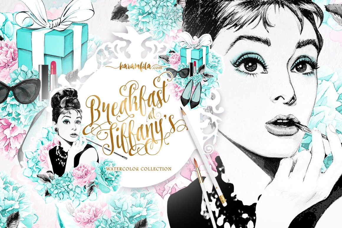 Breakfast at Tiffanys Clipart Fashion Clipart Audrey Hepburn