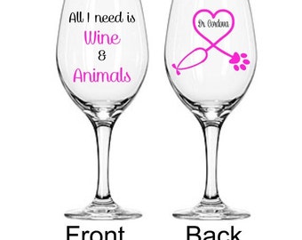 Veterinarian Appreciation Glass, Veterinarian Gift, Vet Gift, Gifts For Veterinarian, Veterinarian Wine Glass, Vet Tech Gift, Vet Student