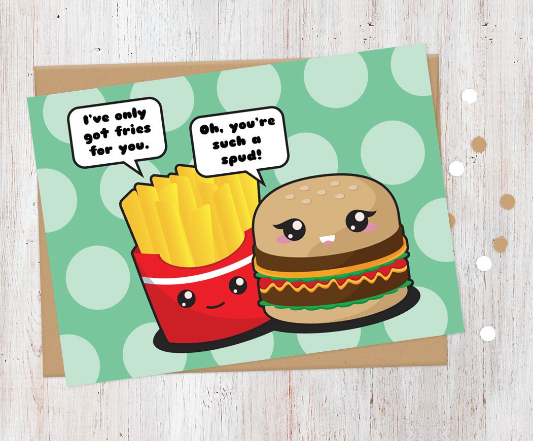 Flirting Fast Food Card Funny Love Card Cheeseburger and