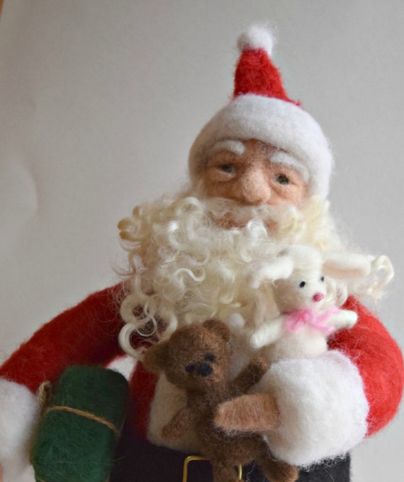 posable needle felted santa claus figure posable needle felted santa claus figure