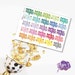 Date Night - Fun Colorful Words, Glitter Hearts - 25 stickers, 1 sheet - Perfect for use in any planners such as ECLP