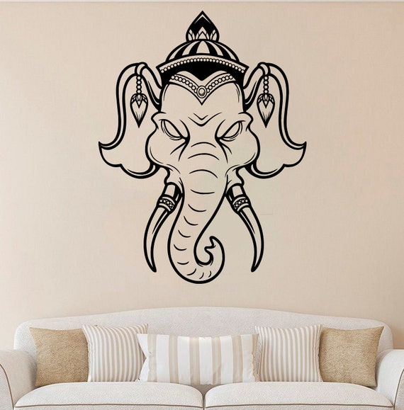 Ganesha Wall Decal Ganesha Vinyl Sticker Hindu Wall Decals