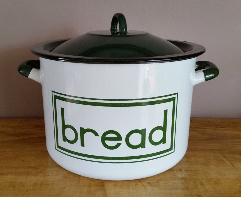 Fantastic Vintage Enamel Bread Bin. Vintage Enamel Bread