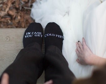 In case you get cold feet socks, wedding, grooms socks, cold feet socks wedding gift idea