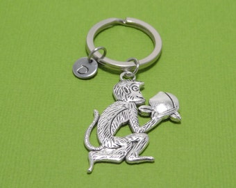 Chinese New Year, Monkey Keychain, Lunar New Year, Zoo, Cheeky, Personalized Keychain, Engraved, Initial, Monogram, Customized, Gift Idea