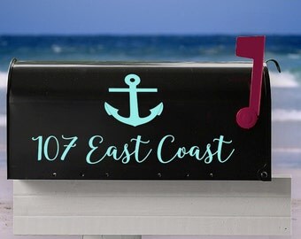 Anchor Mailbox Decal, Coastal Mailbox Decal, Address Decal, Address Stickers, Custom Address Decal, Custom Mailbox Decals, Anchor Decals
