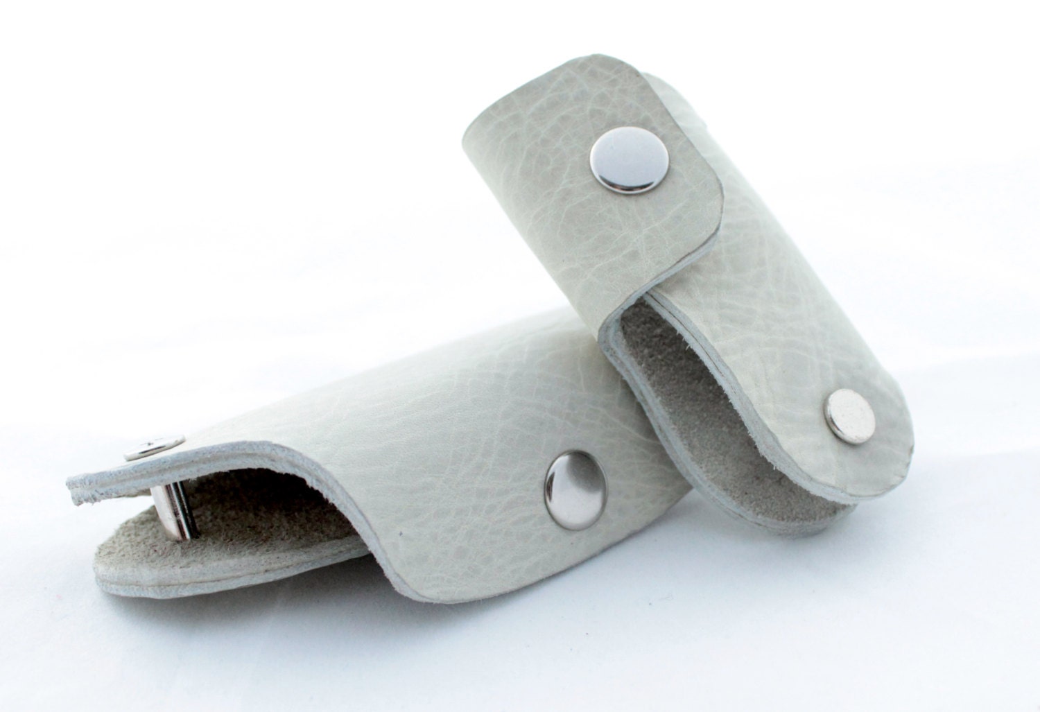 100 Hand made key holder White Leather key holder by AngerRefuge