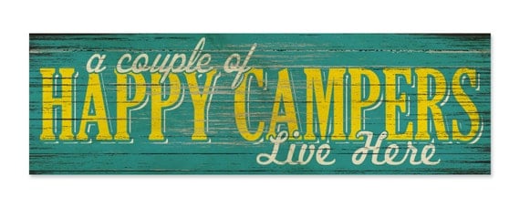 Camping Sign Sign Print to Wood Print on Wood Sign