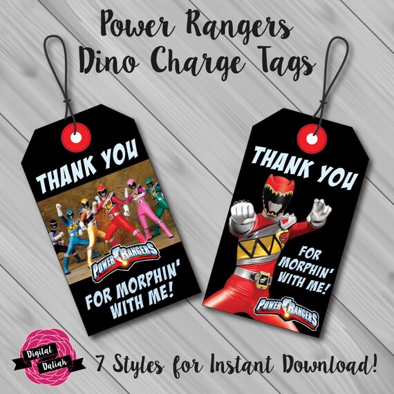 Power Rangers Dino Charge Thank You Favor/Favour by DigitalDaliah