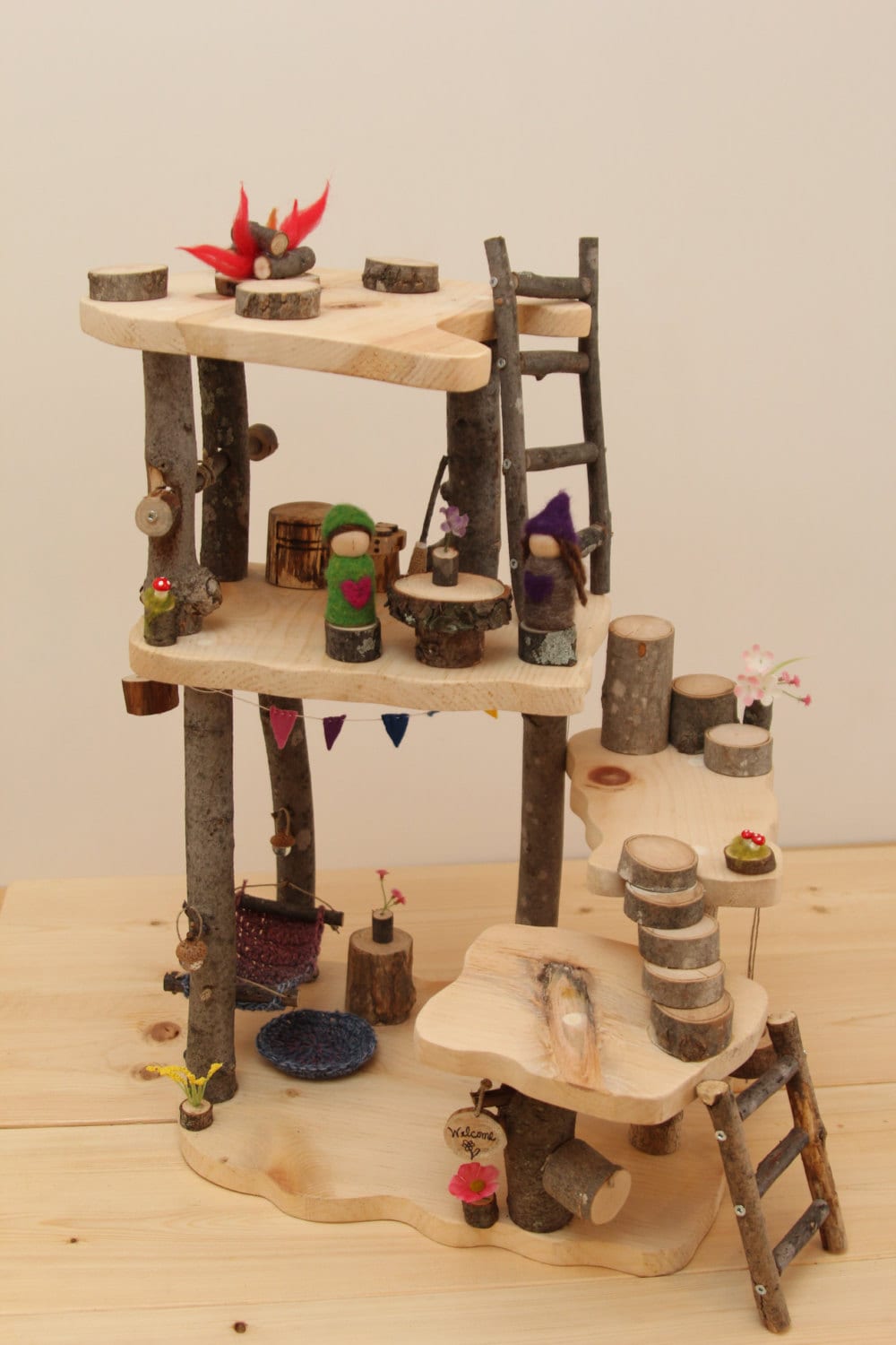 wooden doll tree house