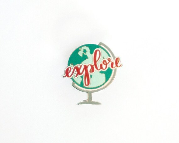 Travel Pin Globe Pin Adventure Pin Wanderlust Explore