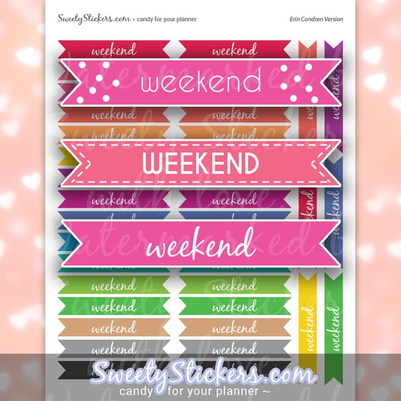 Items similar to Printable Weekend Planner Stickers / Happy Planner