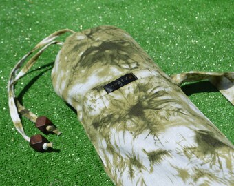 Yoga mat bag with pocket tie dye lululemon gym accessories manduka linen green natural pilates bag tote organic ADJUSTABLE STRAP